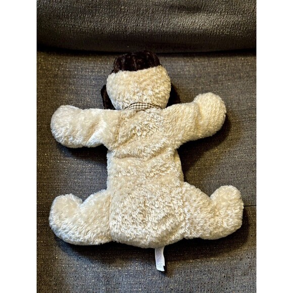 Flip Flops Mary Meyer Puppy Dog Pug Brown Cream Plush Gingham Bow 15" Stuffed - Picture 5 of 6